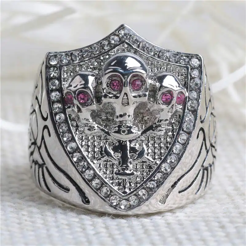 

Hiphop Cool Men's Anillos Gothic Carving Ring Stainless Steel High Quality Skull Punk Rings Jewelry For Male