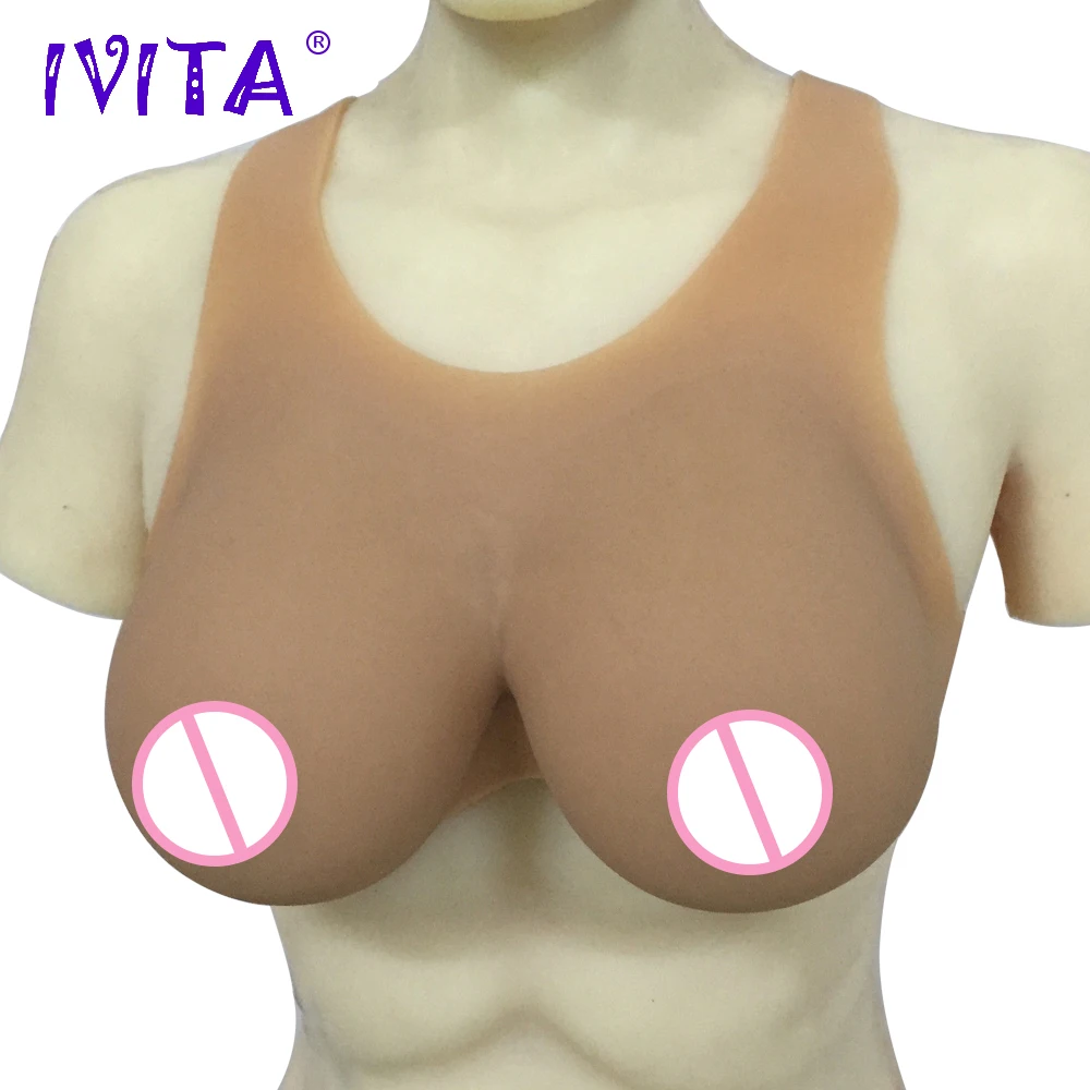 IVITA 2000g Silicone Breast Forms Fake Boobs Shemale Transgender Crossdresser Drag Queen Transvestite FF Cup Breasts Big Tits