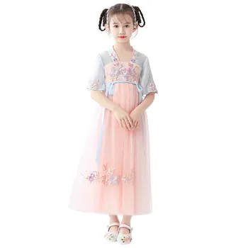 

girls' Hanfu Exquisite Dress Short Sleeve Chinese Traditions Hanfu Costume Children's Fairy Dance Clothing Christmas Gift ZL11