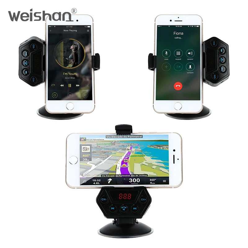 Weishan беспроводной Bluetooth FM передатчик модулятор Автомобильный Радио адаптер MP3