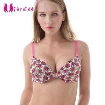 

Mierside New Style Floral Push Up Bra Rose Printing Fashion Bralette High Quality Sexy Underwear Women Everyday 32-38 A/B/C/D/DD