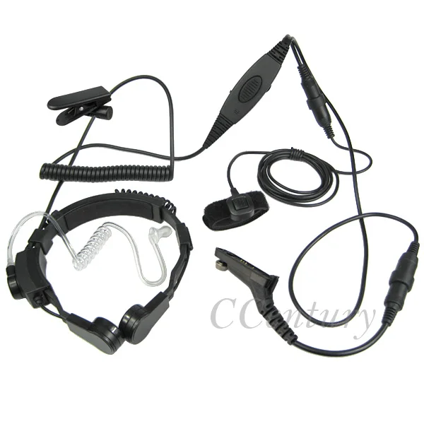 Tactical Throat Microphone VOX Headset PTT for Motorola Walkie Talkie
