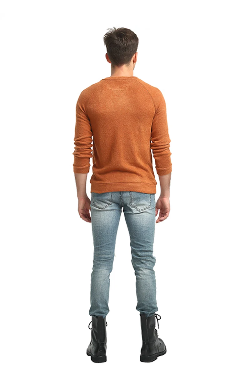 Одноцветное Цвет свитер Для мужчин 2017 Кнопка Лоскутная Для мужчин S трикотажные Свитеры для женщин с длинным рукавом Slim Fit Мужской пуловер