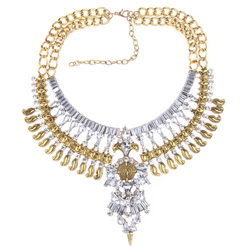 Роскошное модное ожерелье с кристаллами, Европейское массивное ожерелье с кисточками и подвеской, ожерелье для женщин