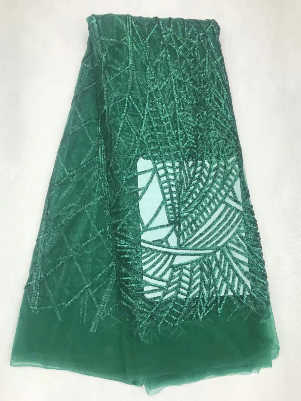 

New Design Hot Selling French Lace Fabric With Sequin African Nigerian Tulle net Lace Sequins Material 5 Yard Quality