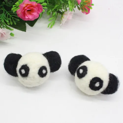 wool felt poke handmade work Japan cat panda icecream deer DIY wool ball jewelry hair accessories doll 13