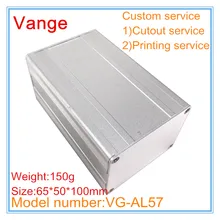 2 шт./лот пескоструйная Алюминиевая Электронная коробка 6063-T5 алюминиевый распределительный чехол 65*50*100 мм для устройства усилителя