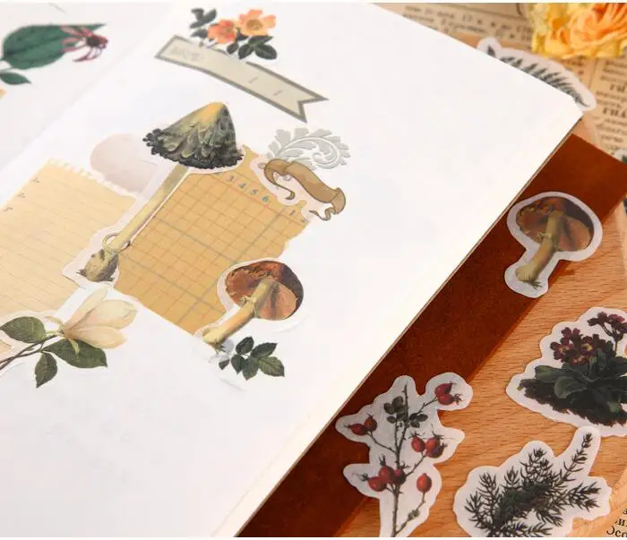 Еда цветок растение Кролик Мини еда дневник наклейки прозрачные винтажные марки Скрапбукинг корейский милый пуля журнал наклейки