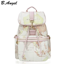 Designer sac à dos femmes de haute qualité carte du monde sac à dos en cuir hommes sac à dos grand voyage sac à dos vintage école sac blanc sacs