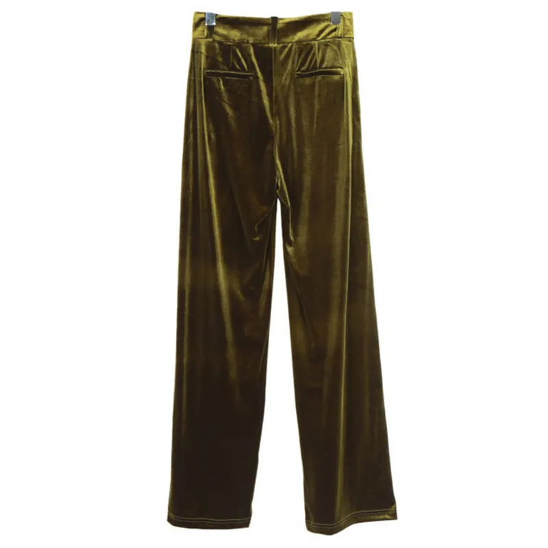Women Velvet Wide Leg Pants14