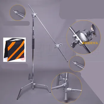

Magic leg stainless steel C lamp holder photo large flag plate holder with extension bar double chuck CD50