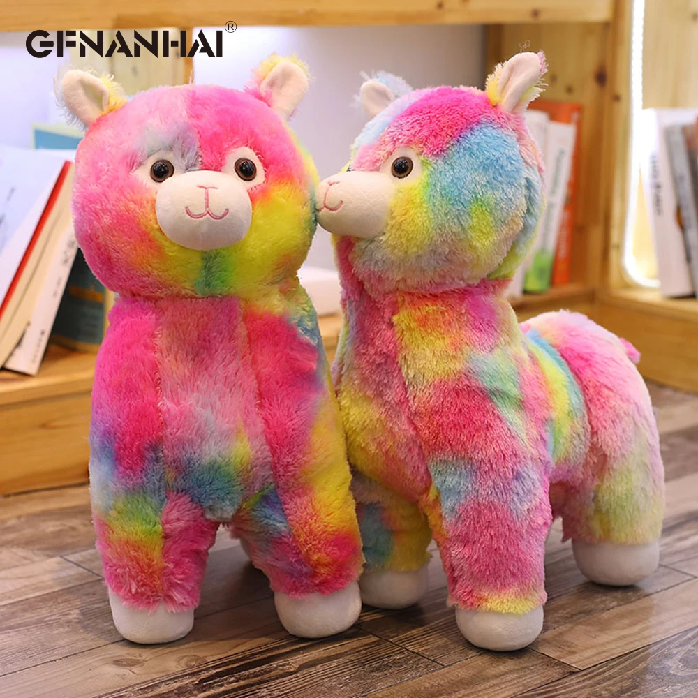 1 шт. 45 см Милая красочная плюшевая игрушечная Альпака kawaii Rainbow Alpacasso овечка лама Куклы Мягкие подушки детские подарки на день рождения