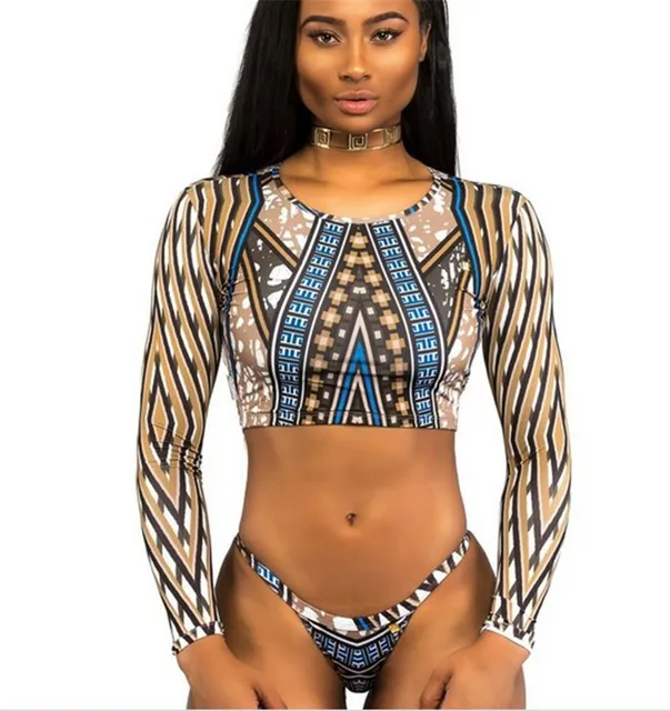 Buy Bkning African Print Swimwear Thong Bikini Set