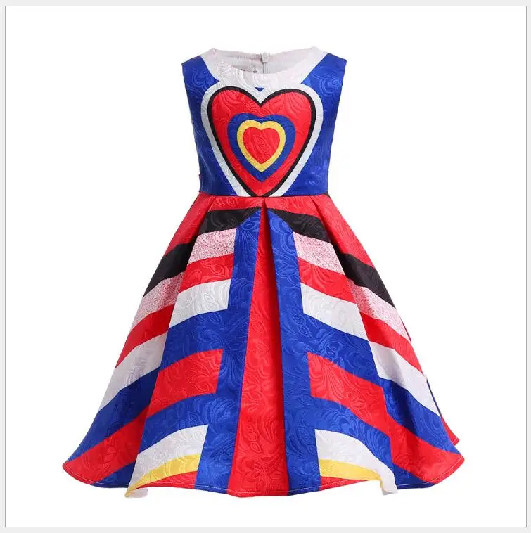 

Love print dress elegant sleeveless birthday baptism ceremony festive princess dress baby girl dress on graduation day