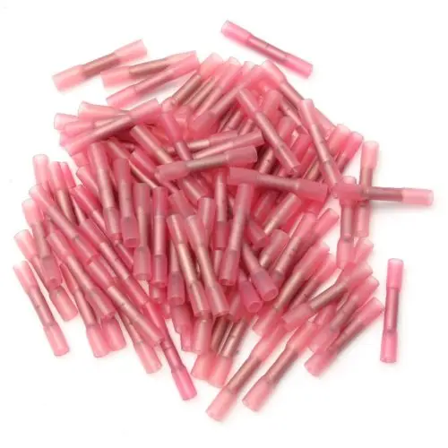 

100Pcs Heat Shrink Butt Crimp Electrical Terminals Heatshrink Connector Red