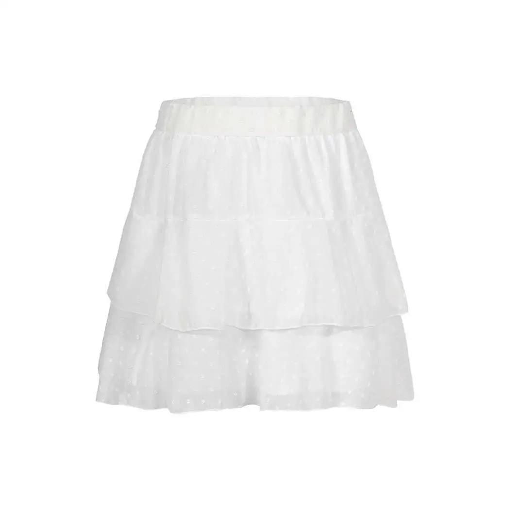 

Women Casual Patchwork Double-layered Elastic Waist Loose Above Knee, Mini Medium All Seasons Skirt