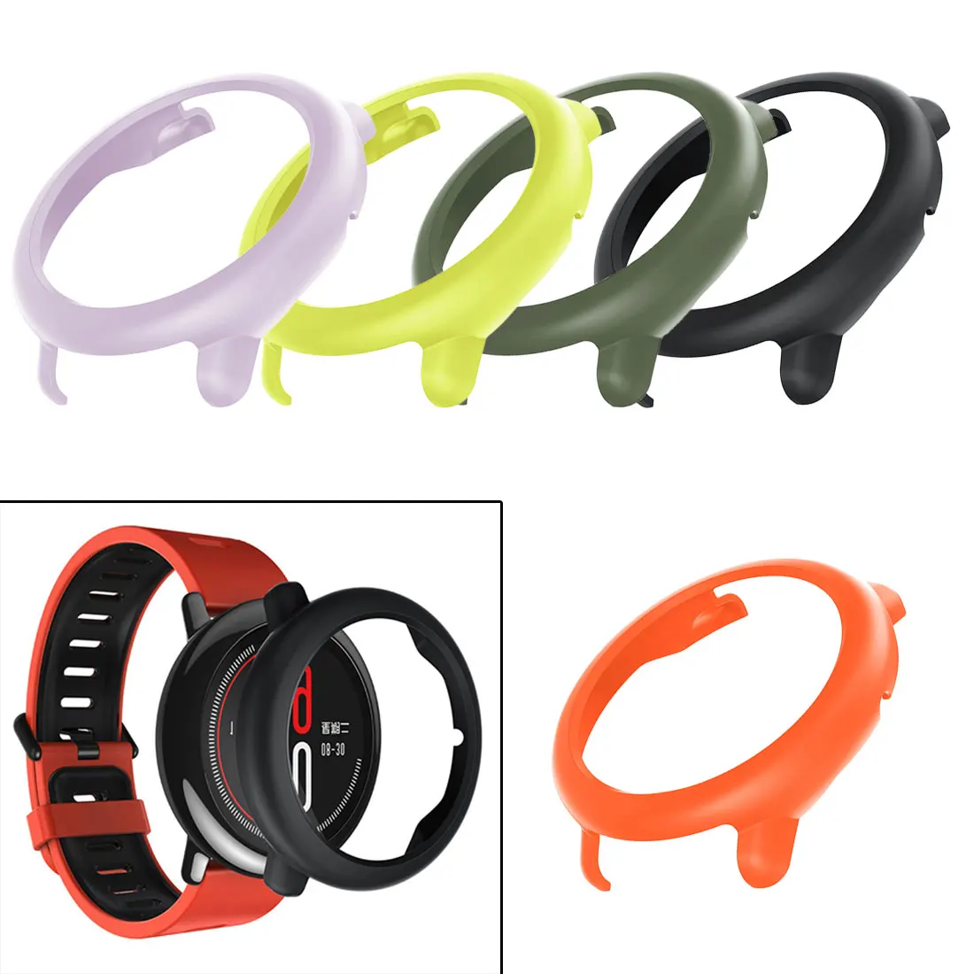 

Creative Round Frame Case Cover Smart Watch Protect Shell For Huami Amazfit Bip Younth Watch Plastic protective Bumper Case