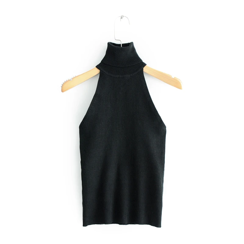 

Halter Turtleneck Stretch Elastic Sweater Off-the-Shoulder Slim Sexy Women-s Bandage Crop Top Streetwear Feminine Knitwear