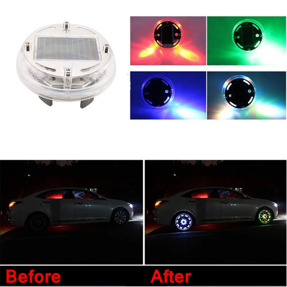 Universal Auto Solar Energy Flash LED Light Car Wheel Tire Accessories