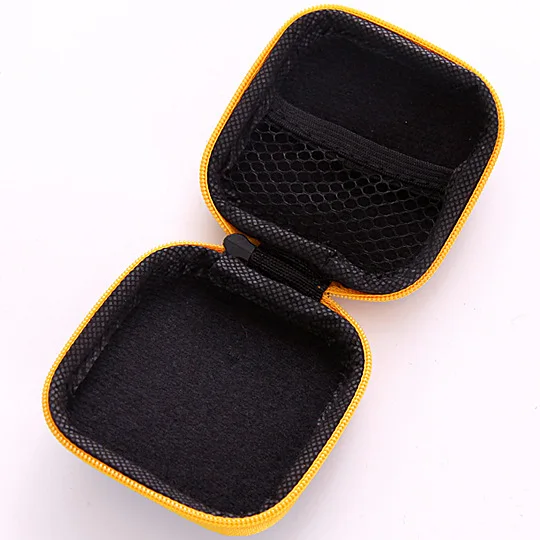 

Mini Zipper Hard Headphone Case PU Leather Earphone Storage Bag Protective USB Cable Portable Earbuds Pouch box