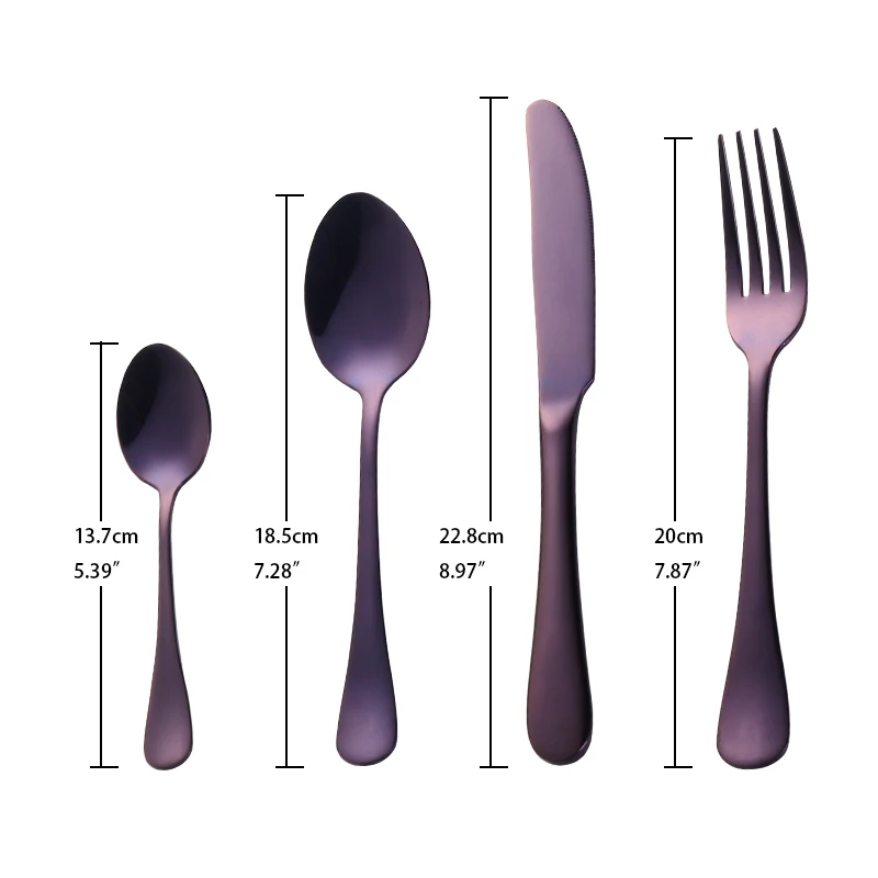 Набор столовых приборов из нержавеющей стали 4 шт./компл.|purple dinnerware set|tableware dinner