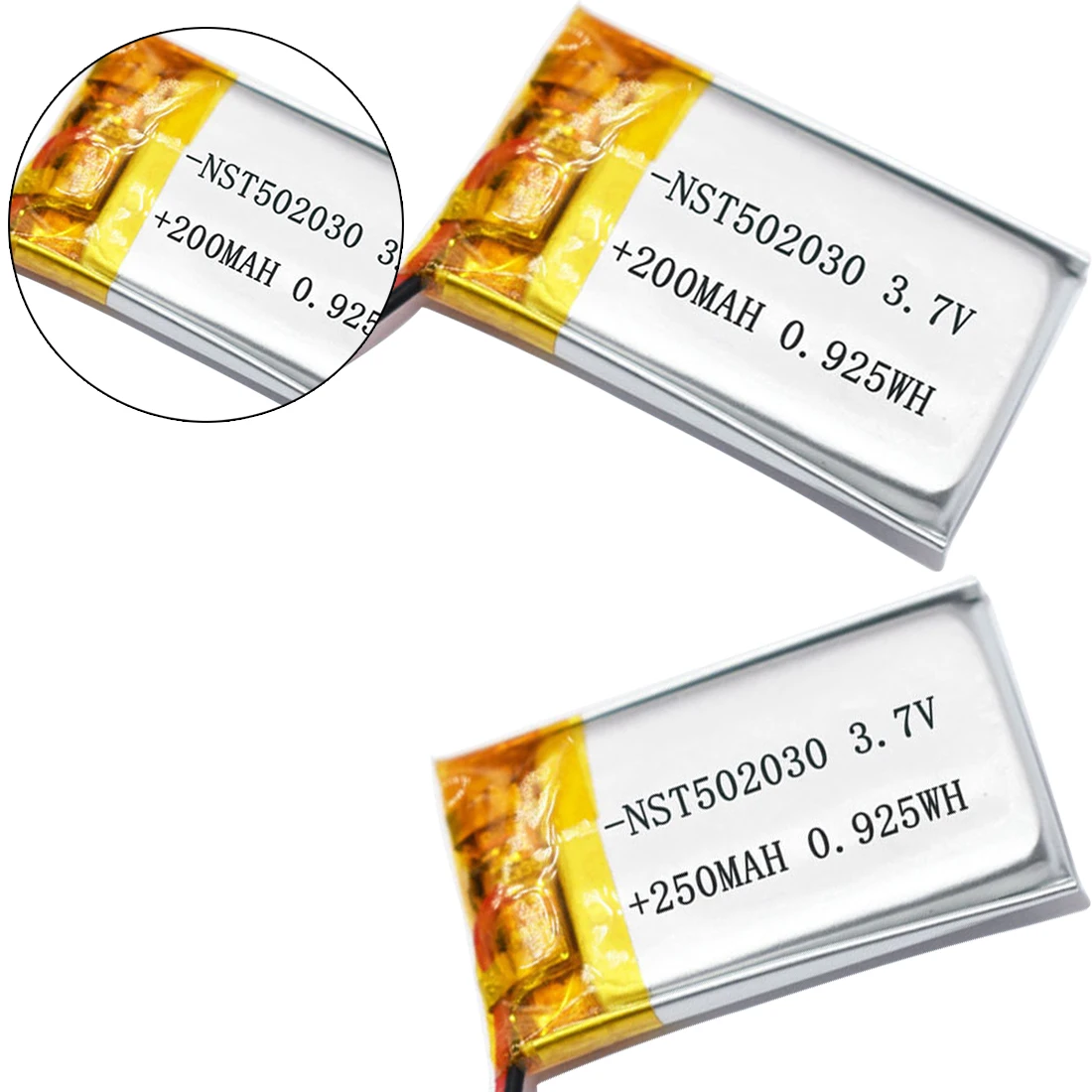 

3.7V 200mAh 250mAh 502025 Lithium Polymer Li-Po Li ion Rechargeable Battery Lipo Cells For MP3 MP4 Toys Speaker Tachograph POS