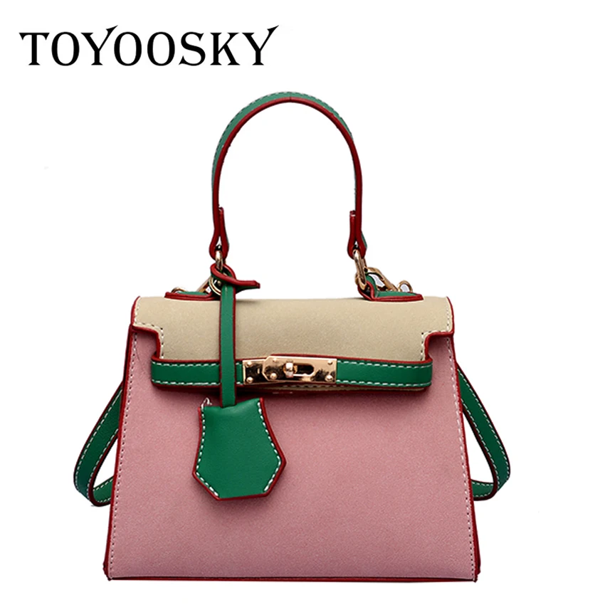

TOYOOSKY Scrub Leather Handbag For Women 2018 Fashion Female Panelled Shoulder Bags Women Personality Small Crossbody Bags