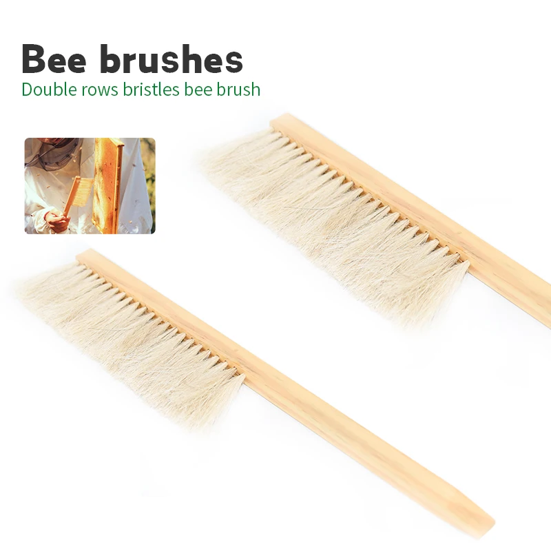 

Beekeeping Tools Wood Bee Sweep Brush Two Rows Horsetail Hair New Bee Brushes Beekeeping Equipment for Apiculture