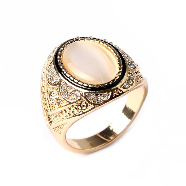 Retro White Stone Ring Gold Silve Plated Clic Meval Style Punk Retro White Stone Ring Gold Silve Plated Clic Meval Style Punk Gilded Men S Rings Free Shipping