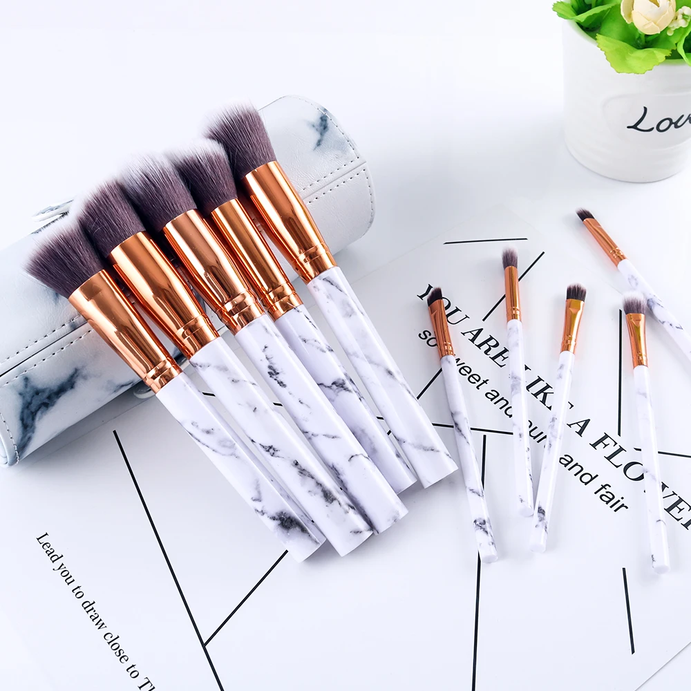Marble makeup brushes  (8)