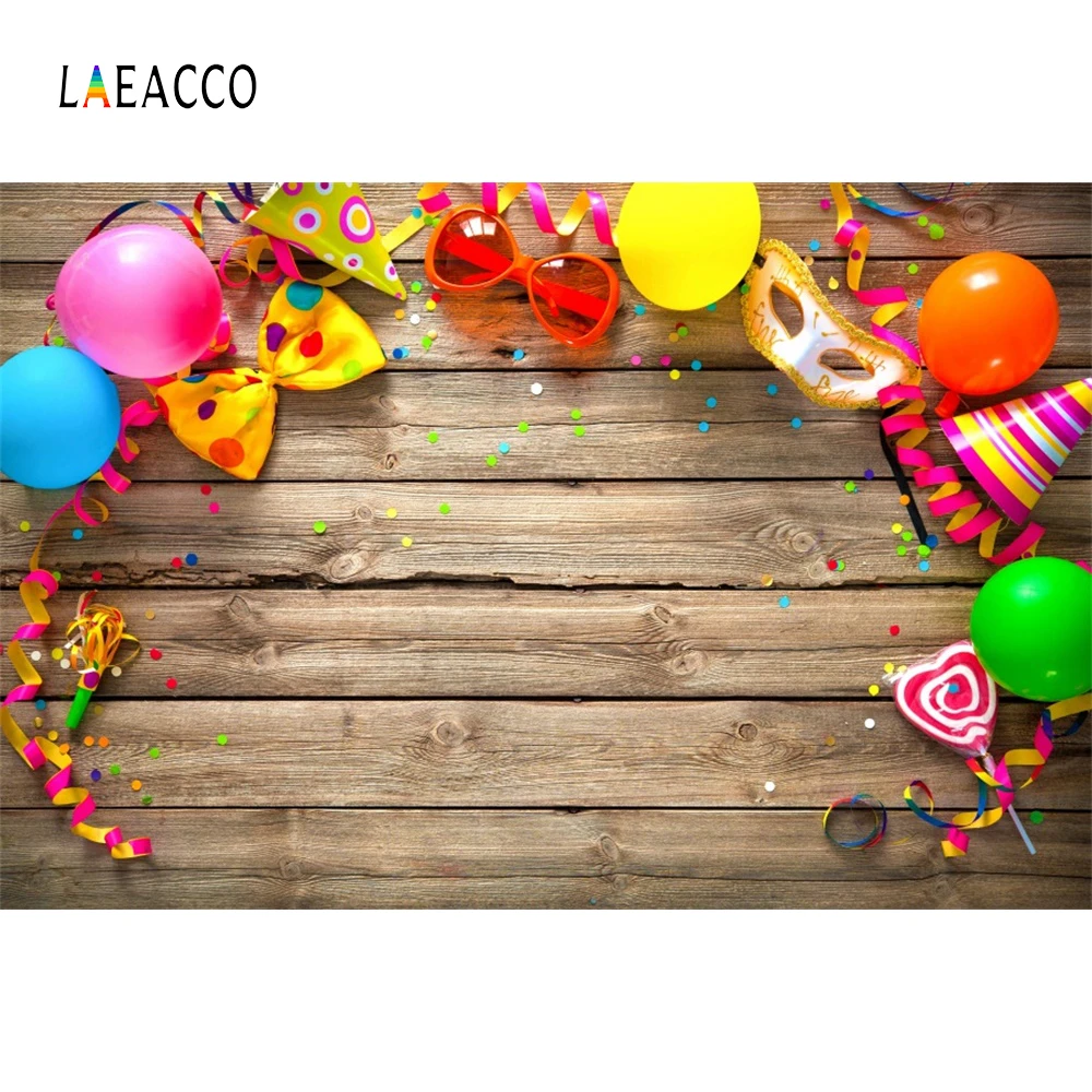 

Laeacco Party Decoration Wooden Board Children Photography Backgrounds Custom Vinyl Photo Backdrops For Home Video Studio Decor