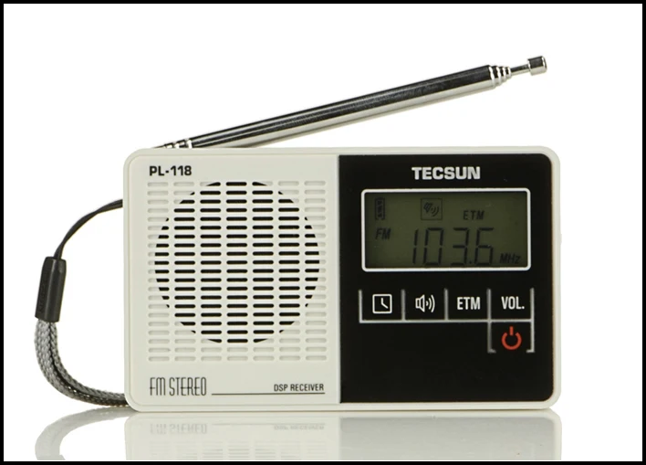 Горячая Tecsun PL-118 DSP FM стерео радио ETM Часы Будильник профессиональный приемник Черный радио FM Y4142A