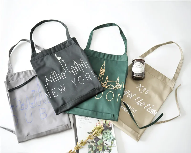 Men Women Apron Kitchen Cooking Baking Waterproof Oil-proof Apron Painting Work Clothes Hotel Coffee Shop Aprons Lengthen (8)