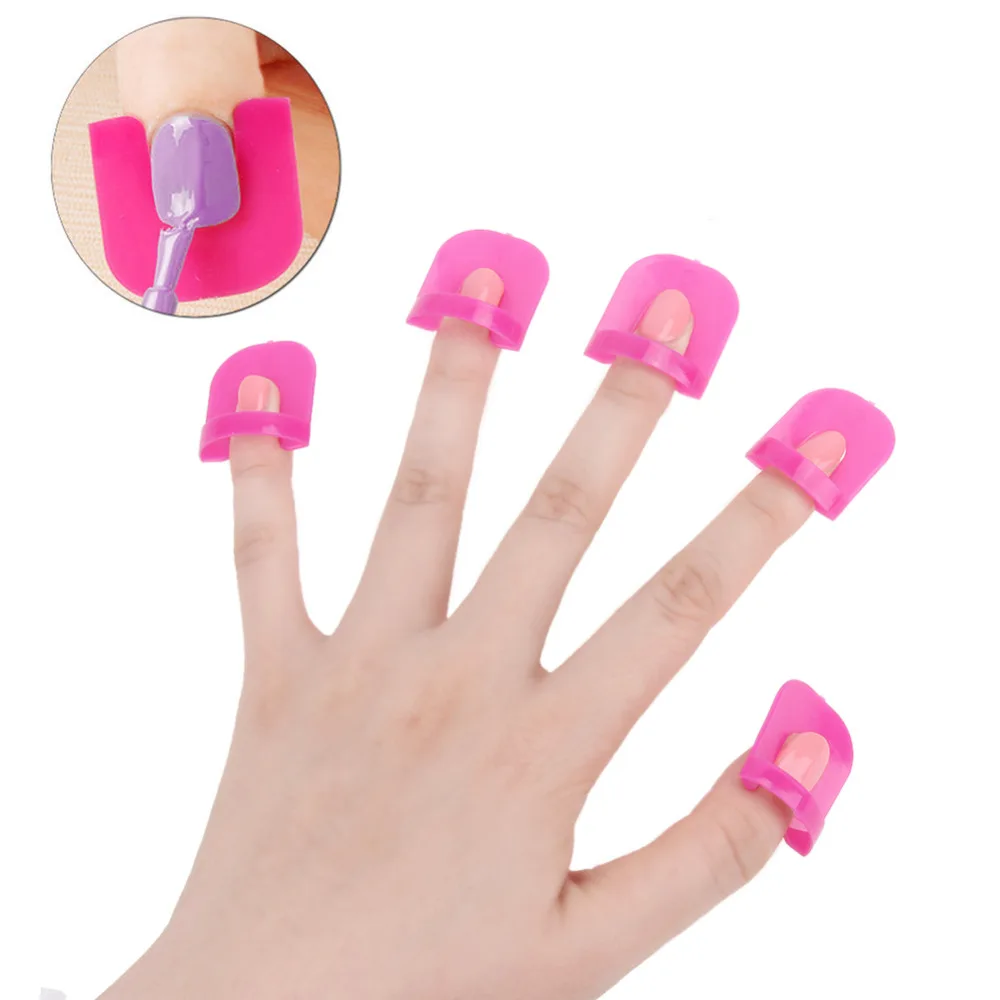 

26pcs/set Nail Manicure Sticker Tips Plastic Varnish Cover UV Gel Polish Nail Art Tool Spill-Resistant Manicure Finger Cover