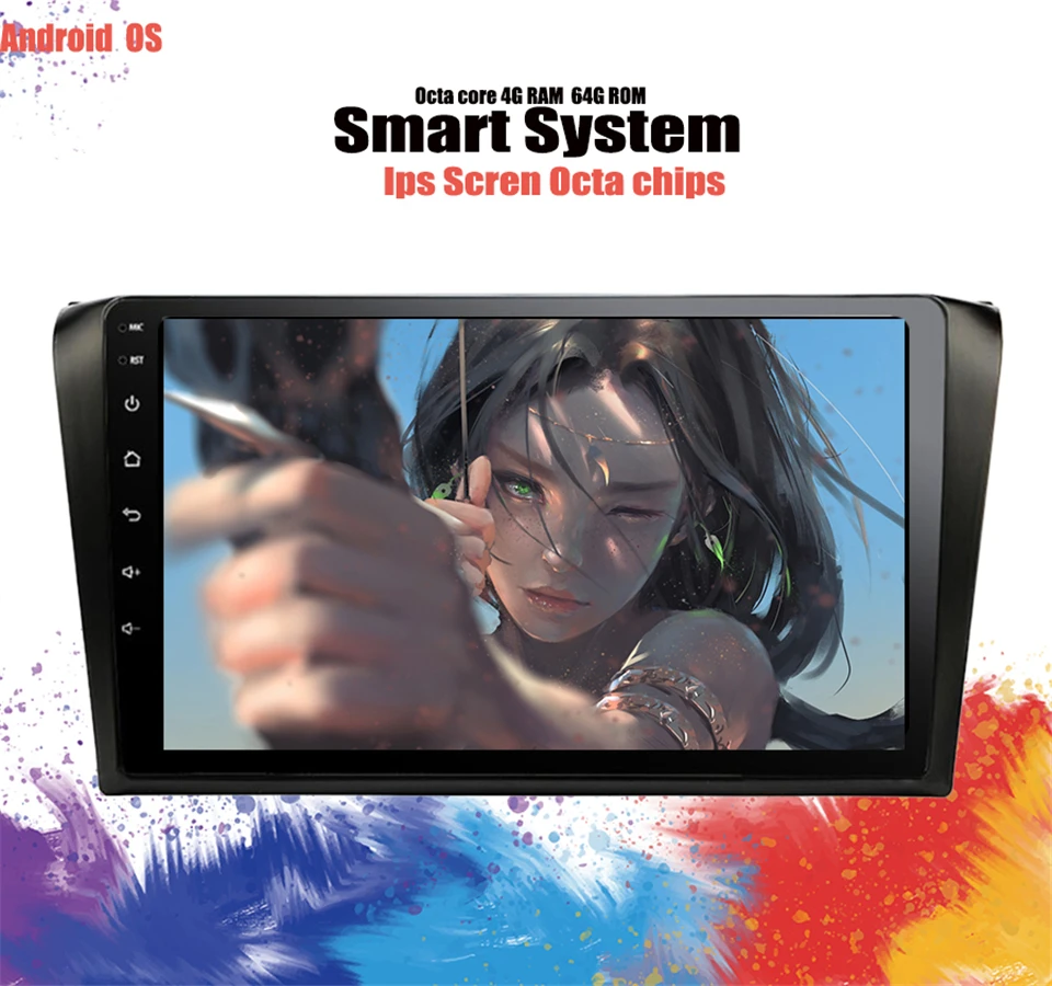 Best Carplay Android 9.1 2 Din Car multimedia dvd player GPS radio For Mazda 3 mazda3 2004 05 2006 2007 2008 2009 stereo Audio Video 2