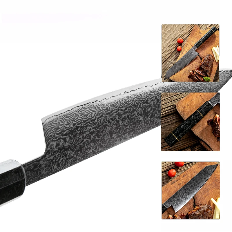  8.2 Inch Damascus Kitchen Knife Handmade Chef Knife VG10 Japanese Damascus Steel Kiritsuke Kitchen  - 33012439108