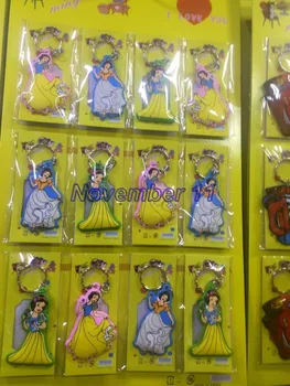 

Lot 5sheet/60Pcs mixed cartoon princess Key Chains Metal combination Sponge double-sided Key Ring WW579