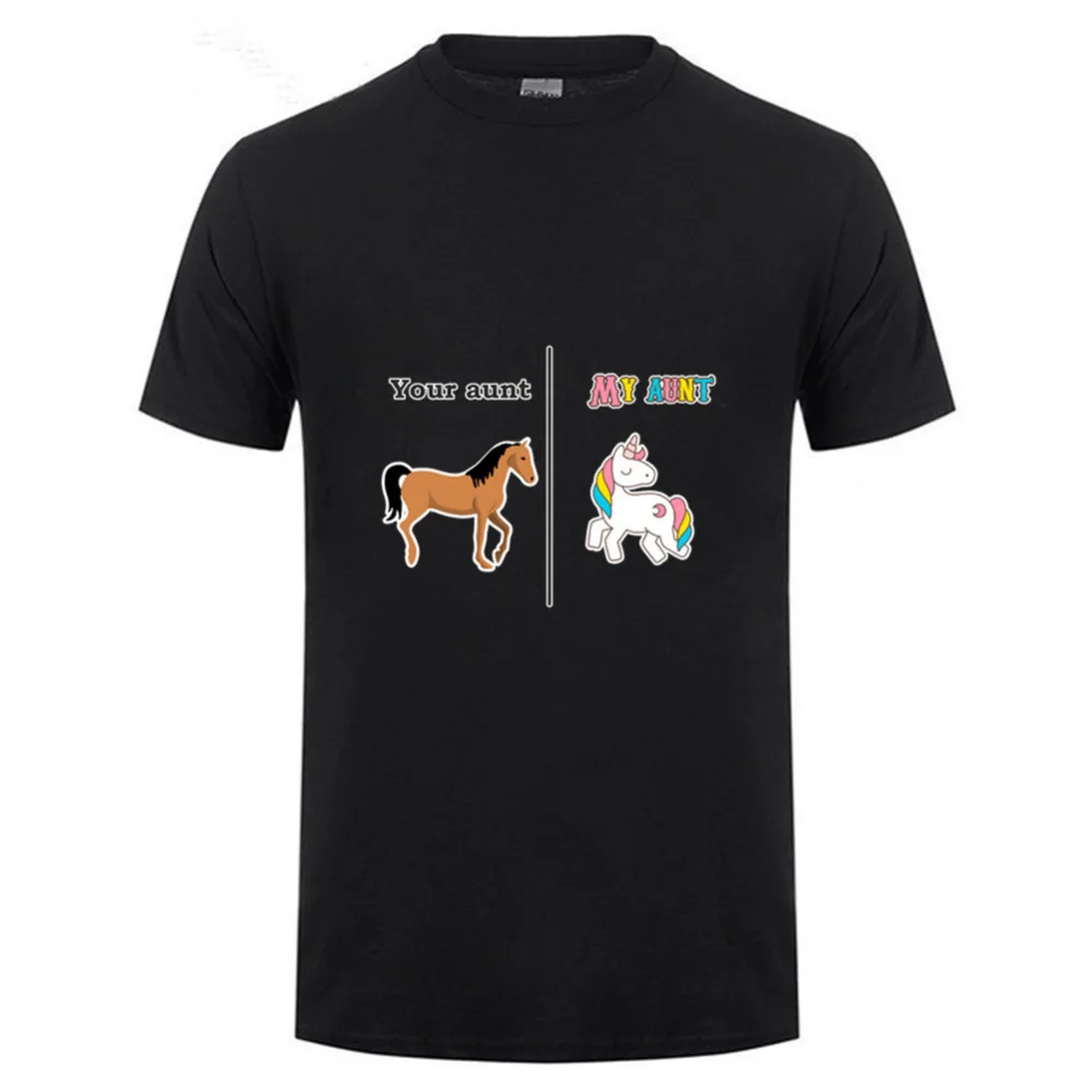 

Your Aunt My Aunt Dabbing Unicorn Gorgeous Shirt Male White Short Sleeve Men T Shirt Adult Clothes Tops Design Art Gift for Aunt