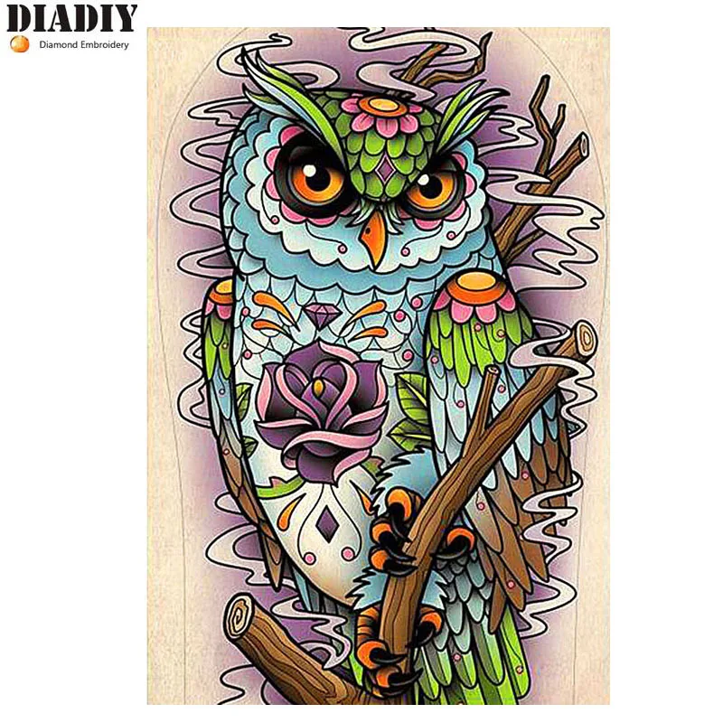 

Full Drill round Diamond 5D DIY Diamond Painting Colored owls Diamond Embroidery Cross Stitch Rhinestone Mosaic Painting