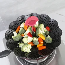 Кухонная Пароварка для фруктов, корзина портативная, тип лотоса, Выдвижная складная стойка, полка для печенья, посуда, противень для выпечки, подставка, пароварка