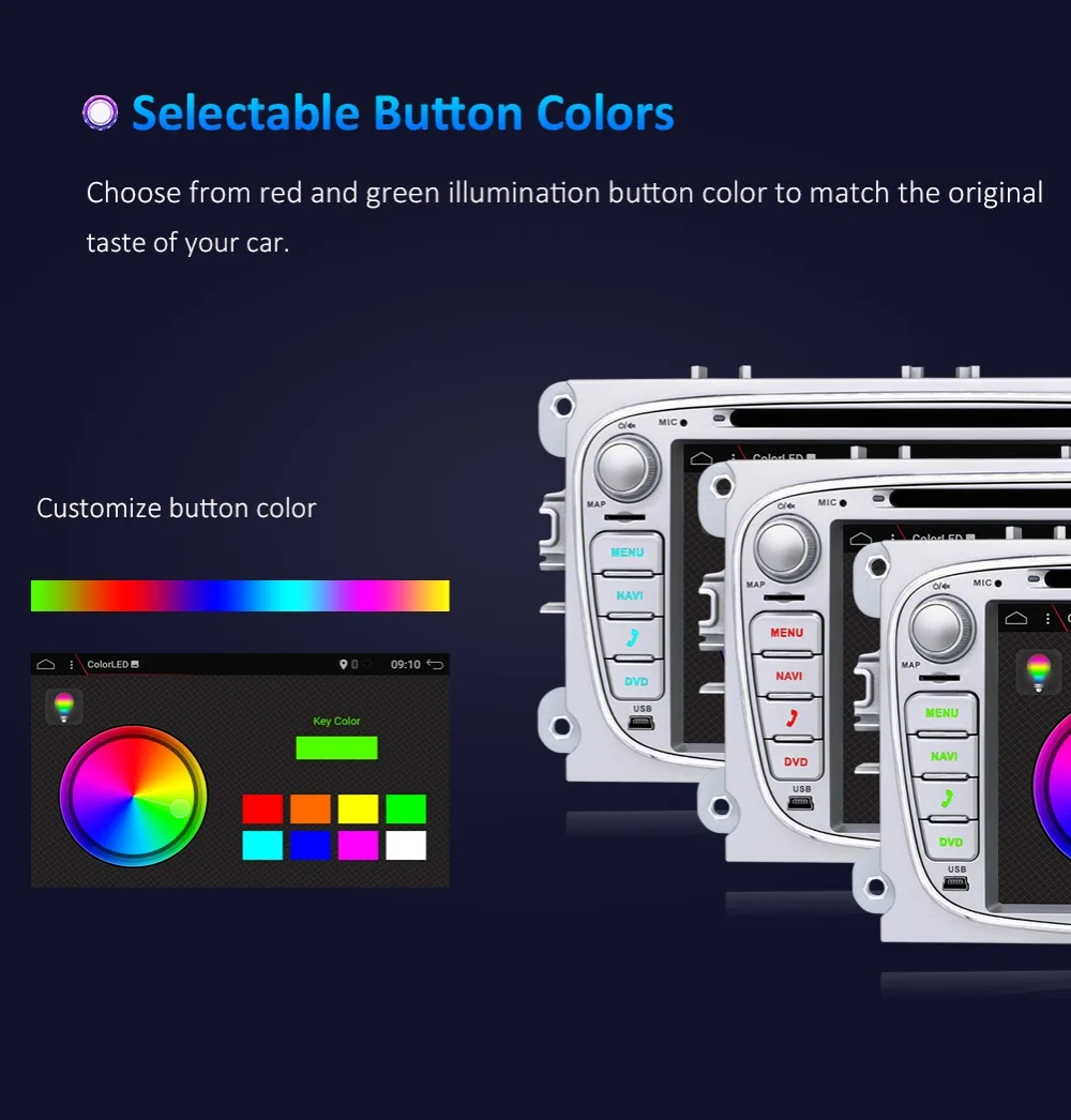 Sale 2G RAM 32G ROM Quad core android 7.1 car dvd for Ford focus Mondeo S-max smax Kuga c-max gps radio video wifi multimedia player 5