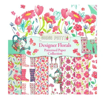 

DIY Scrapbook Kit 6" Designer Florals Patterned Paper Collection 16 Sheet Pads Paper Background Papers Card Making Paper Craft
