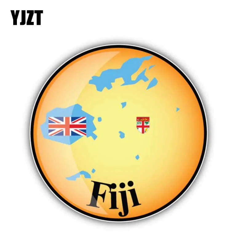 

YJZT 12.5CM*12.5CM Car Accessories Fiji Map Flag Decal Car Sticker Reflective Decal 6-1416