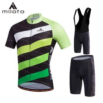 

MILOTO Pro cycling jersey short bib Sets MTB Cycling Jersey Bike Breathable Riding Bicycle clothes Wear Short Sleeve Jersey suit