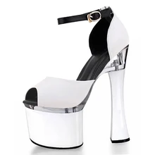 Сандалии с открытым носком на очень высоком каблуке 18-20 см; непромокаемые тайваньские Клубные женские танцевальные туфли