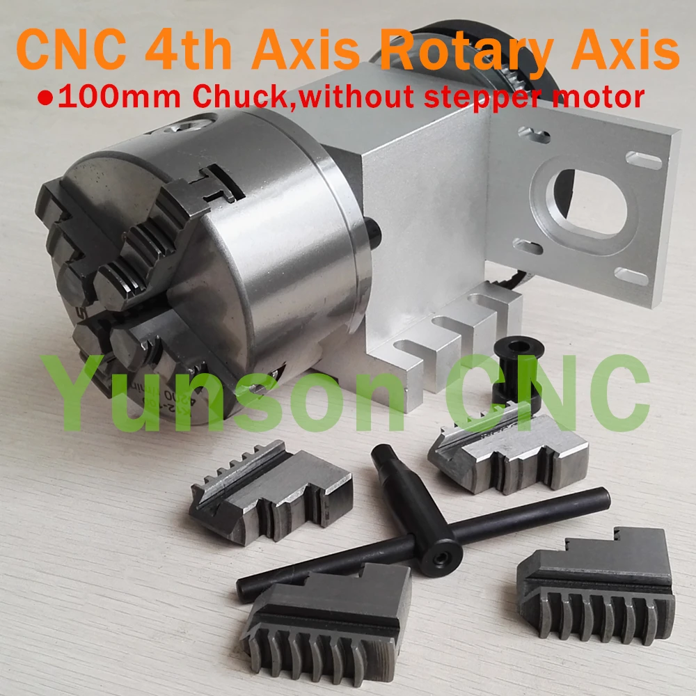 4th axis A axis for cnc router 100mm chuck rotary axis hollow shaft 4axis 