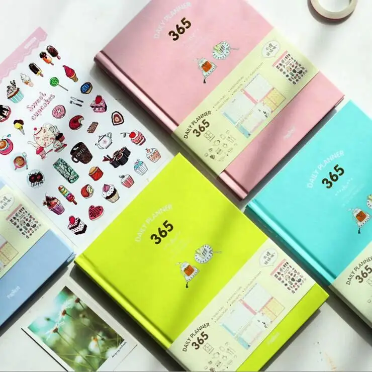 

"Candy 365" Any Year Weekly Monthly Planner Cute Notebook Study Journal Hard Cover Stationery Gift