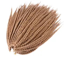 Роскошные для плетения синтетических волос 6 цветов 1" Короткая длина 12 прядей/упаковка предварительно петли 3S крючком коробка косы для детей