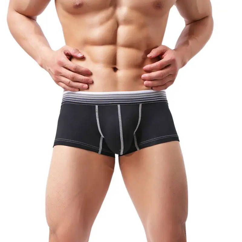 Сексуальные мужские трусы нижнее белье хлопковые однотонные боксеры Cueca