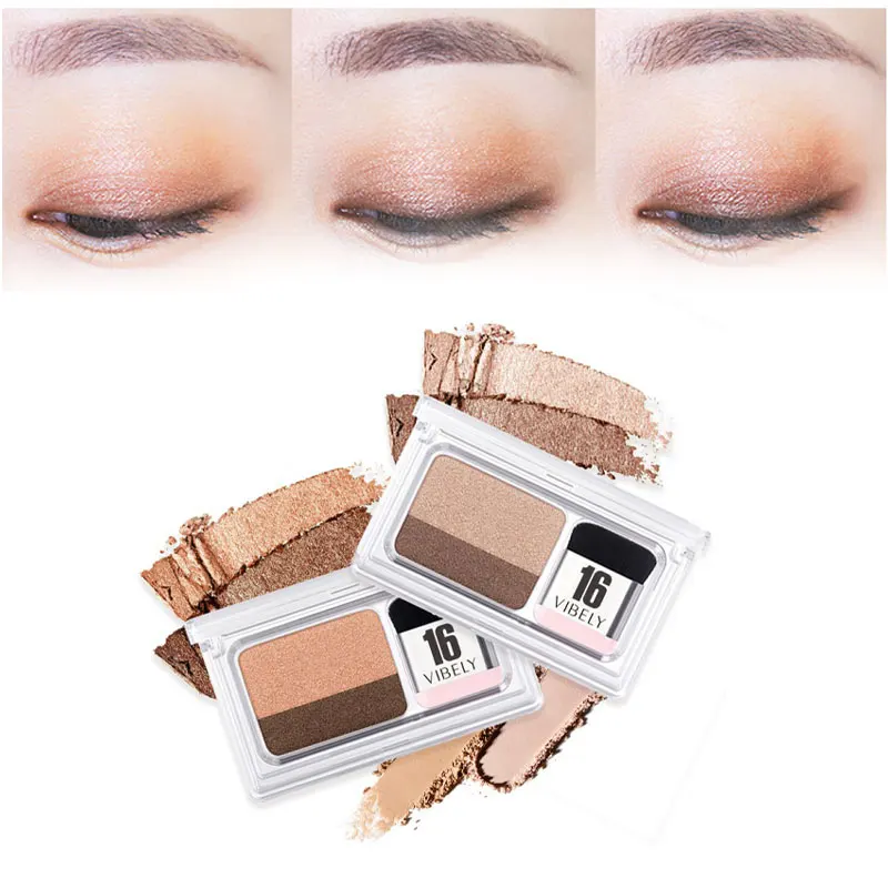 

2019 New Popular Style Double Color Lazy Eyeshadow Makeup Palette Waterproof Shimmer Eye Color Cosmetics Makeup For Elegant Lady